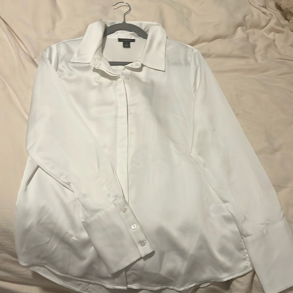 Halogen White Long Sleeve Button Down Shirt